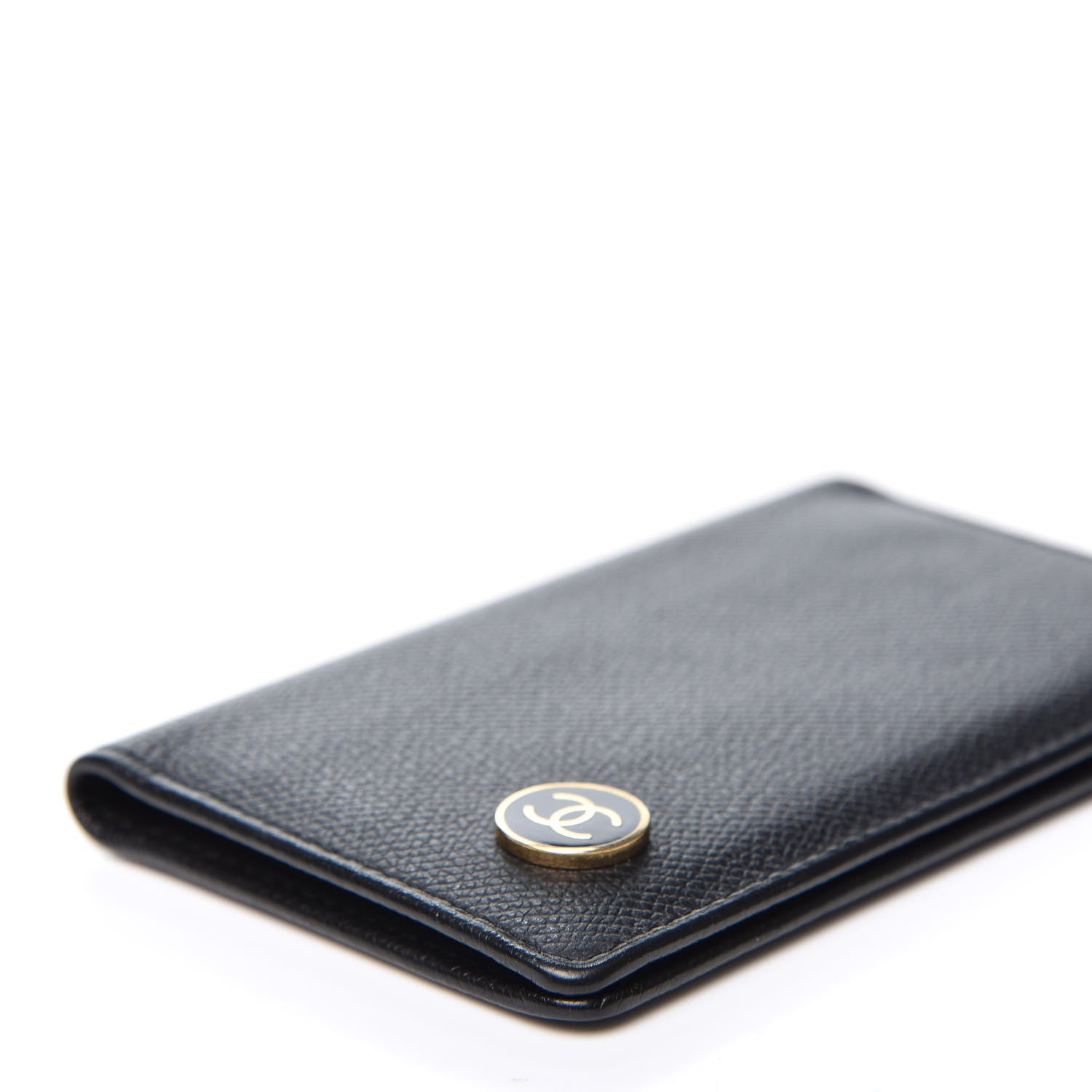 Chanel Grained Calfskin CC Button Card Holder Black 7 of 11