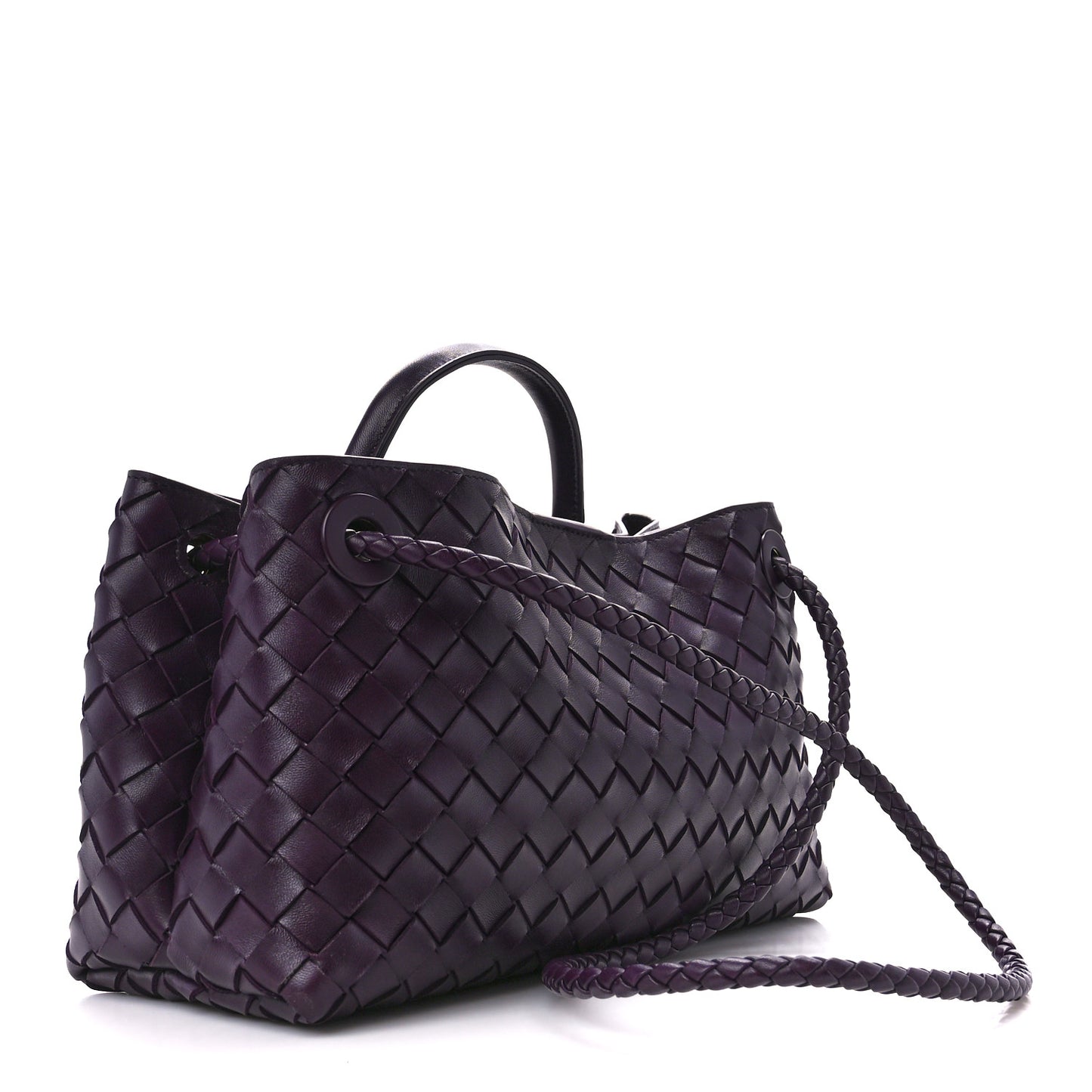Nappa Intrecciato Small East West Andiamo Shoulder Bag Dark Mystic