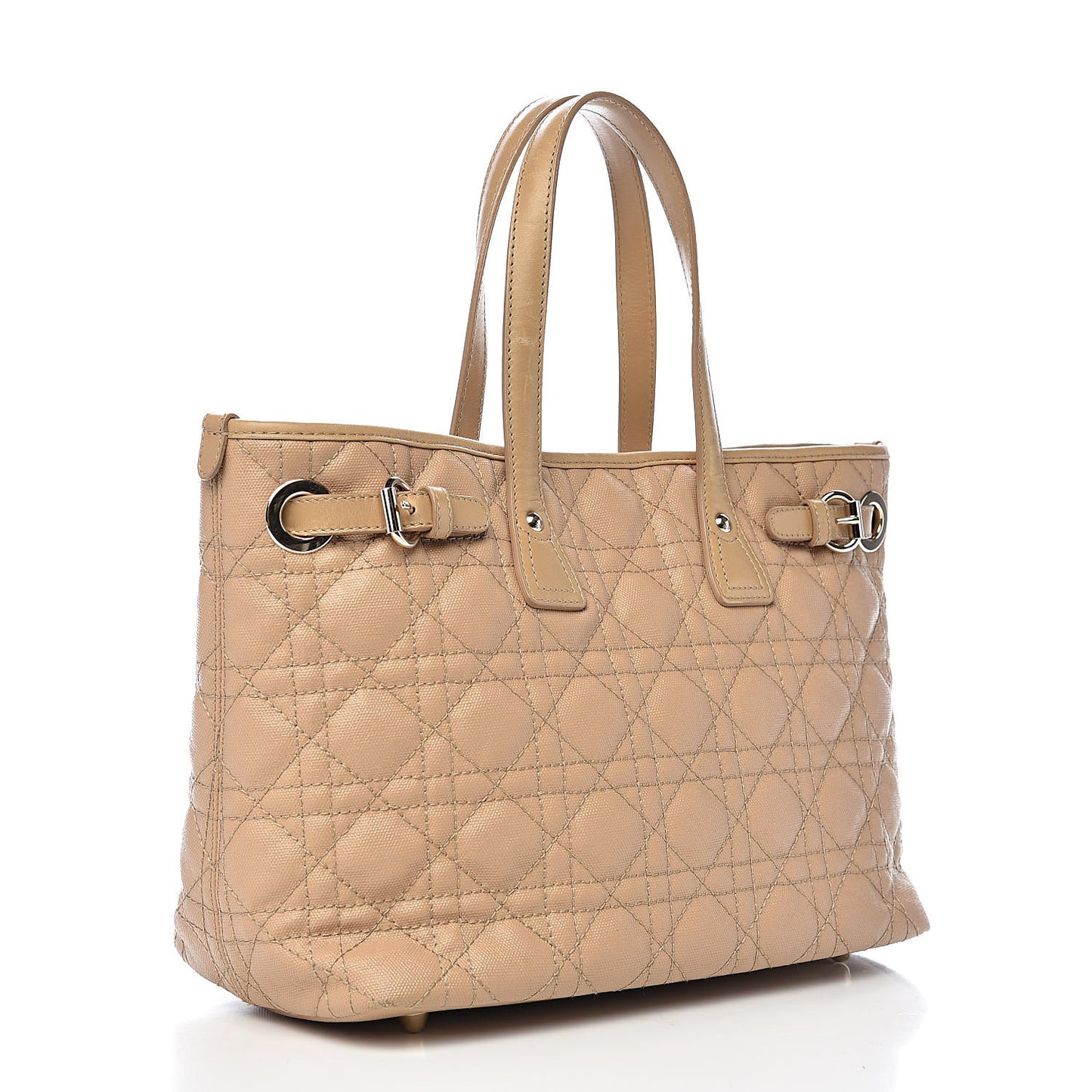 Coated Canvas Cannage Mini Panarea Tote Beige