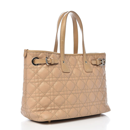 Christian Dior Coated Canvas Cannage Mini Panarea Tote Beige 3 of 11
