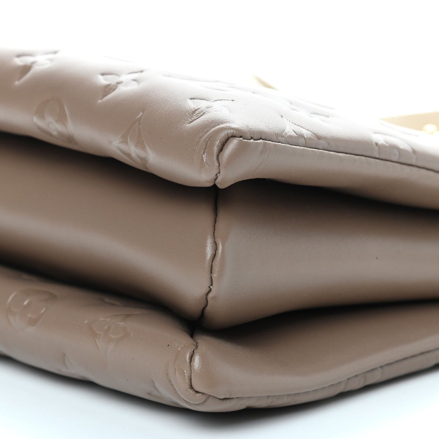 Lambskin Embossed Monogram Coussin PM Taupe