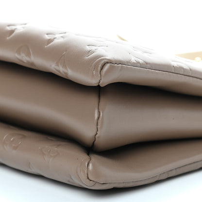 Louis Vuitton Lambskin Embossed Monogram Coussin PM Taupe 8 of 8