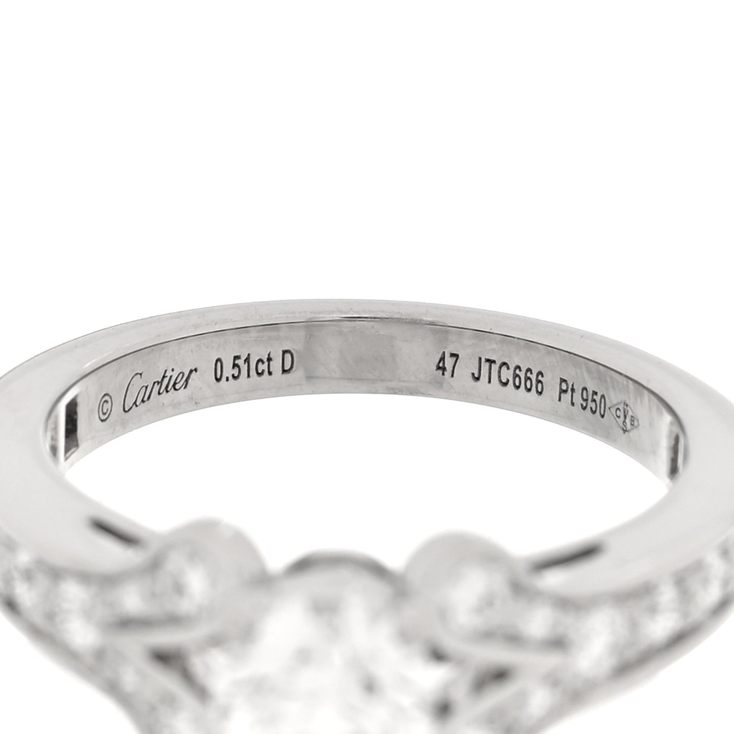 Platinum Diamond .51ct Ballerine Solitaire Engagement Ring 47 4