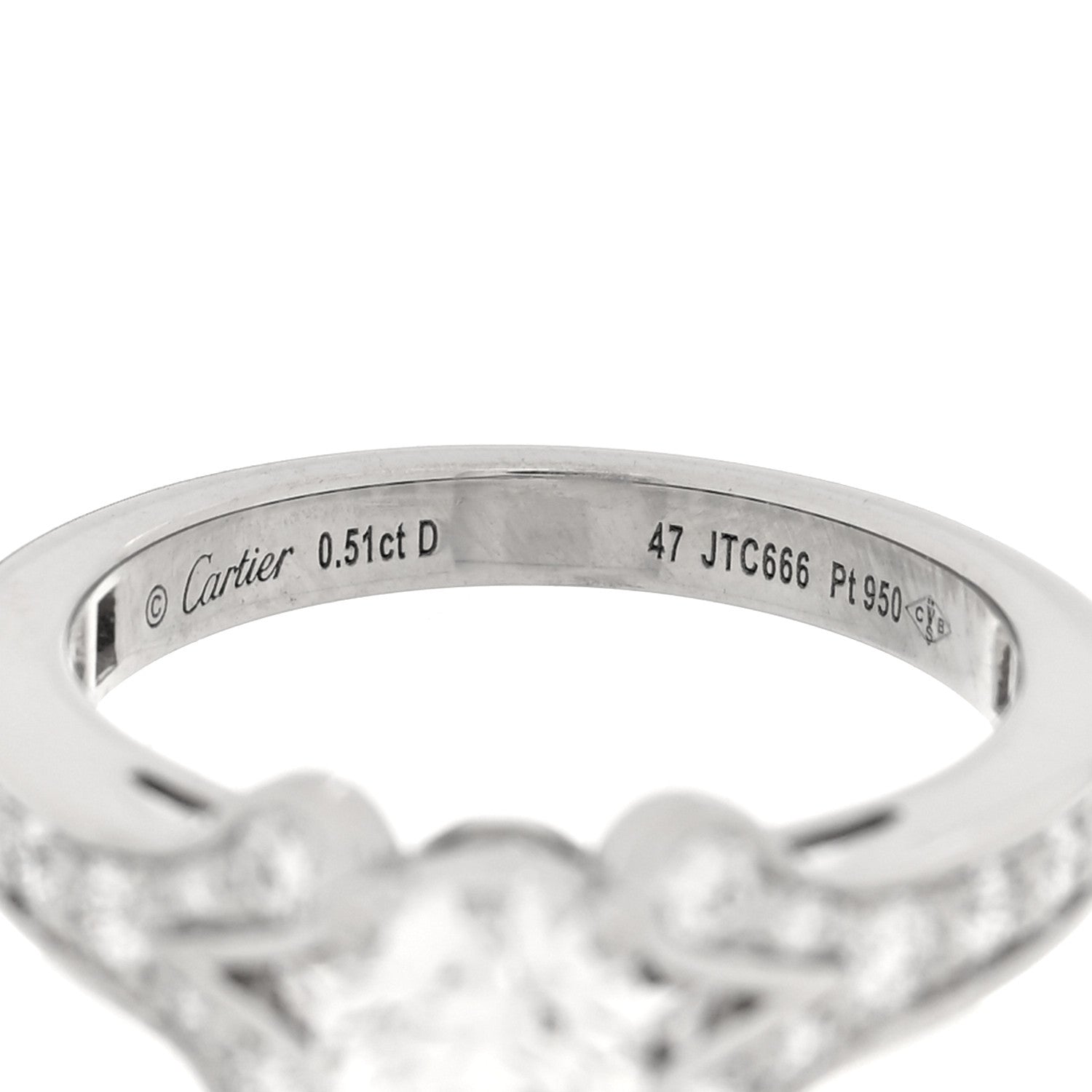Cartier Platinum Diamond .51ct Ballerine Solitaire Engagement Ring 47 4 4 of 4