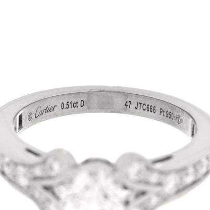 Cartier Platinum Diamond .51ct Ballerine Solitaire Engagement Ring 47 4 4 of 4