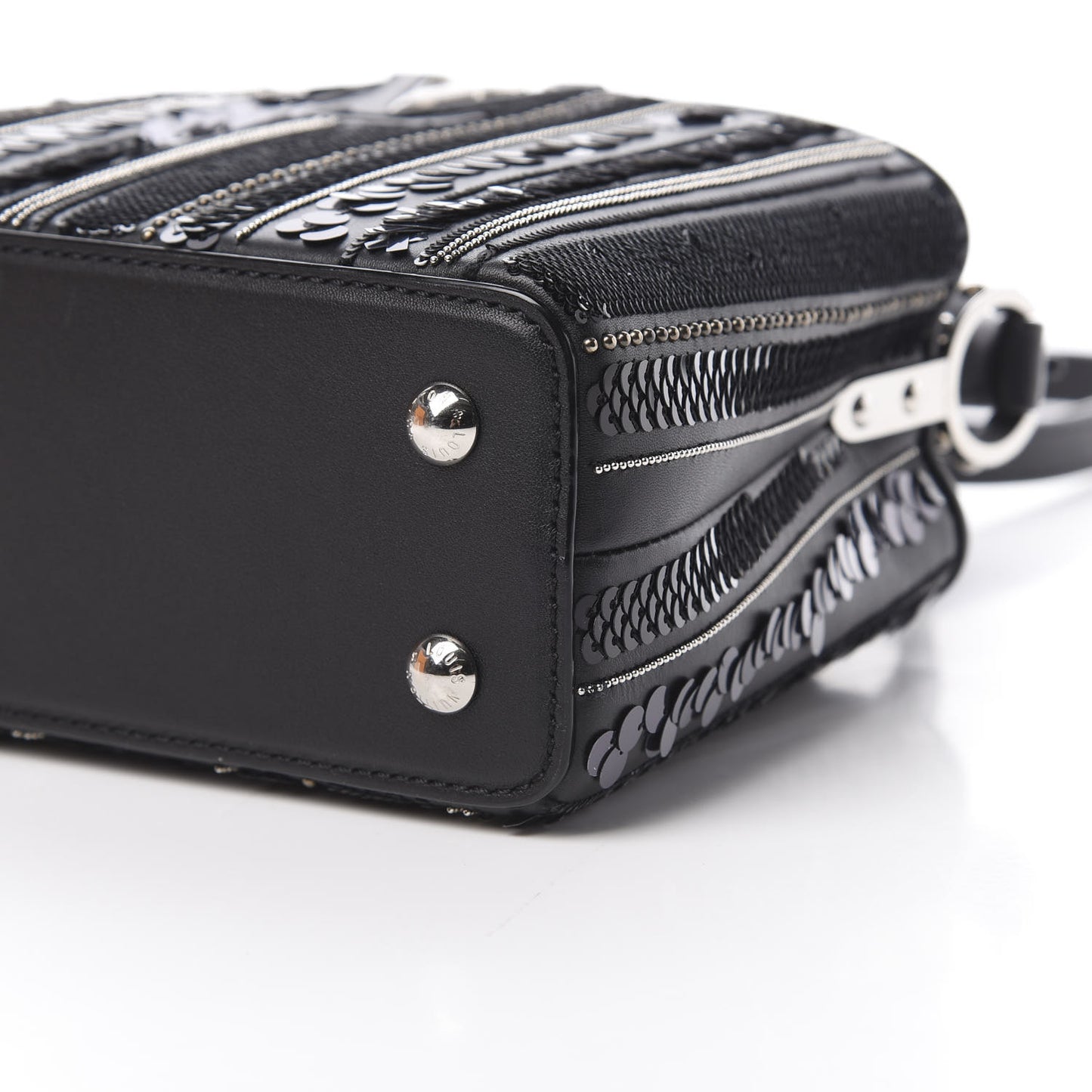 Calfskin Sequin Beaded Capucines Mini Black