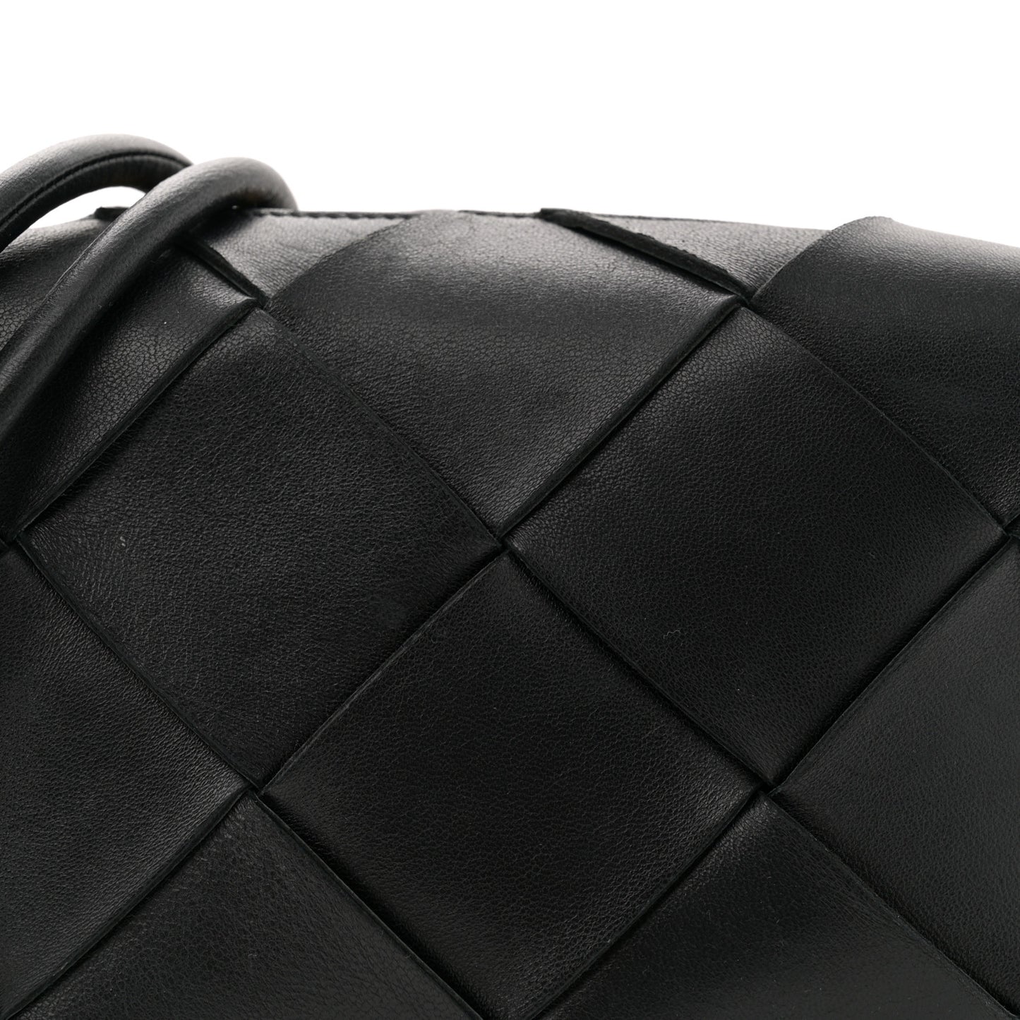 Lambskin Maxi Intrecciato Small Cassette Camera Bag Black