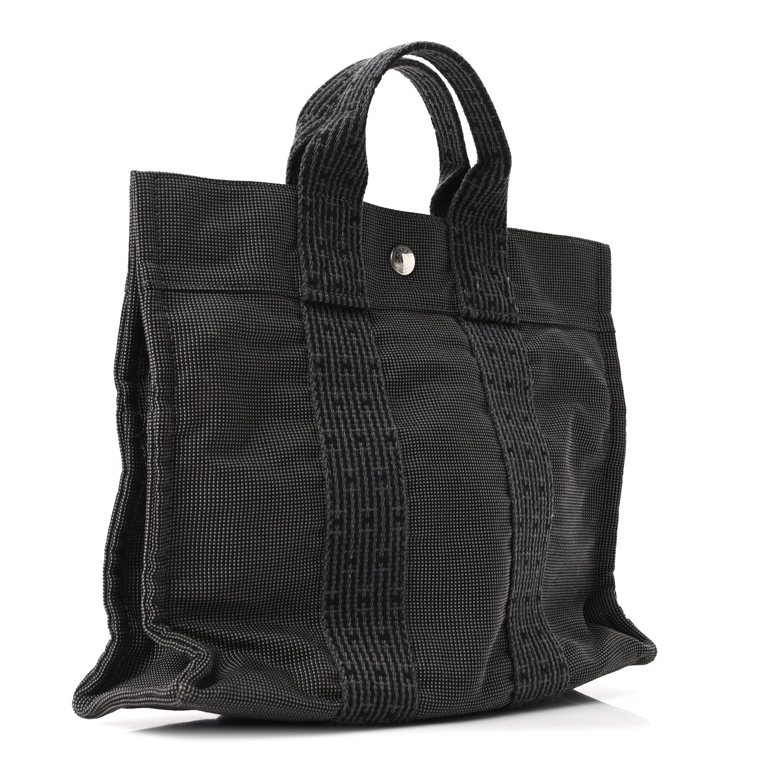 Hermes Canvas Herline PM Tote Grey 3 of 10
