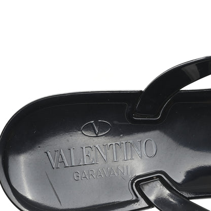 Valentino Garavani PVC Jelly Rockstud Bow Thong Sandals 39 Black 8 of 8