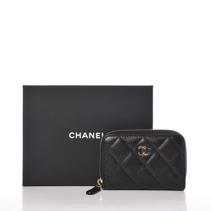 Chanel Caviar Quilted Zip Coin Purse Black 9 of 9