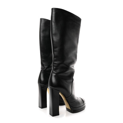 Chanel Calfskin Knee High Boots 37 Black 4 of 8