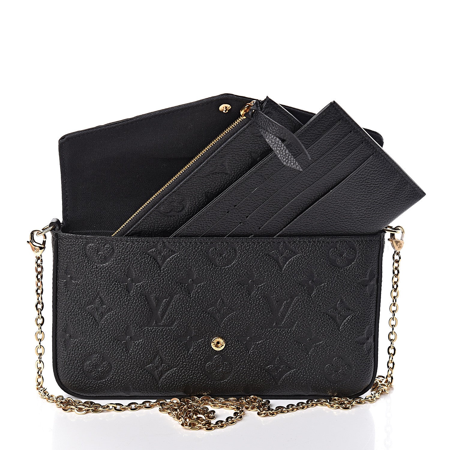 Louis Vuitton Empreinte Pochette Felicie Chain Wallet Black 7 of 10