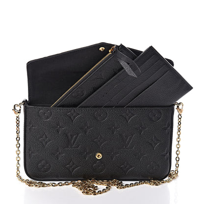 Louis Vuitton Empreinte Pochette Felicie Chain Wallet Black 7 of 10