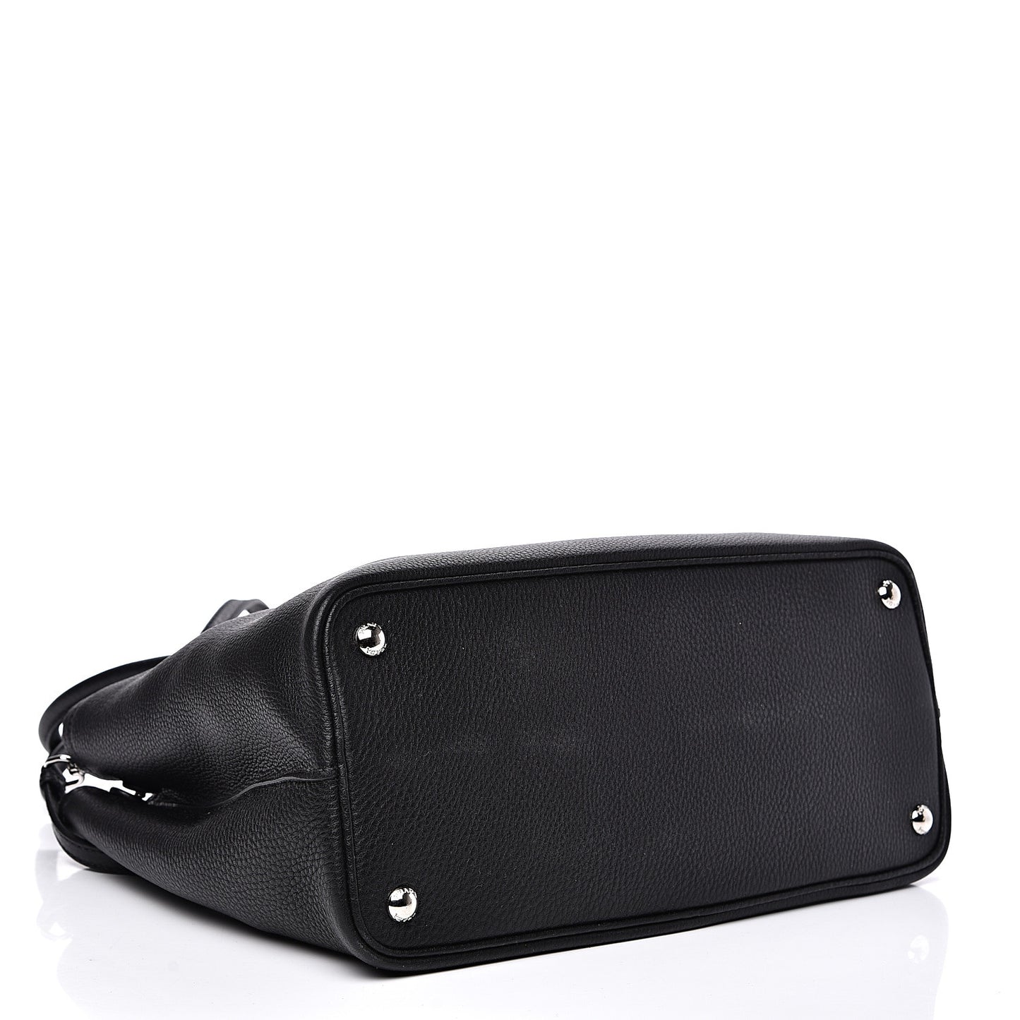 Vitello Daino Medium Double Bag Black Celeste