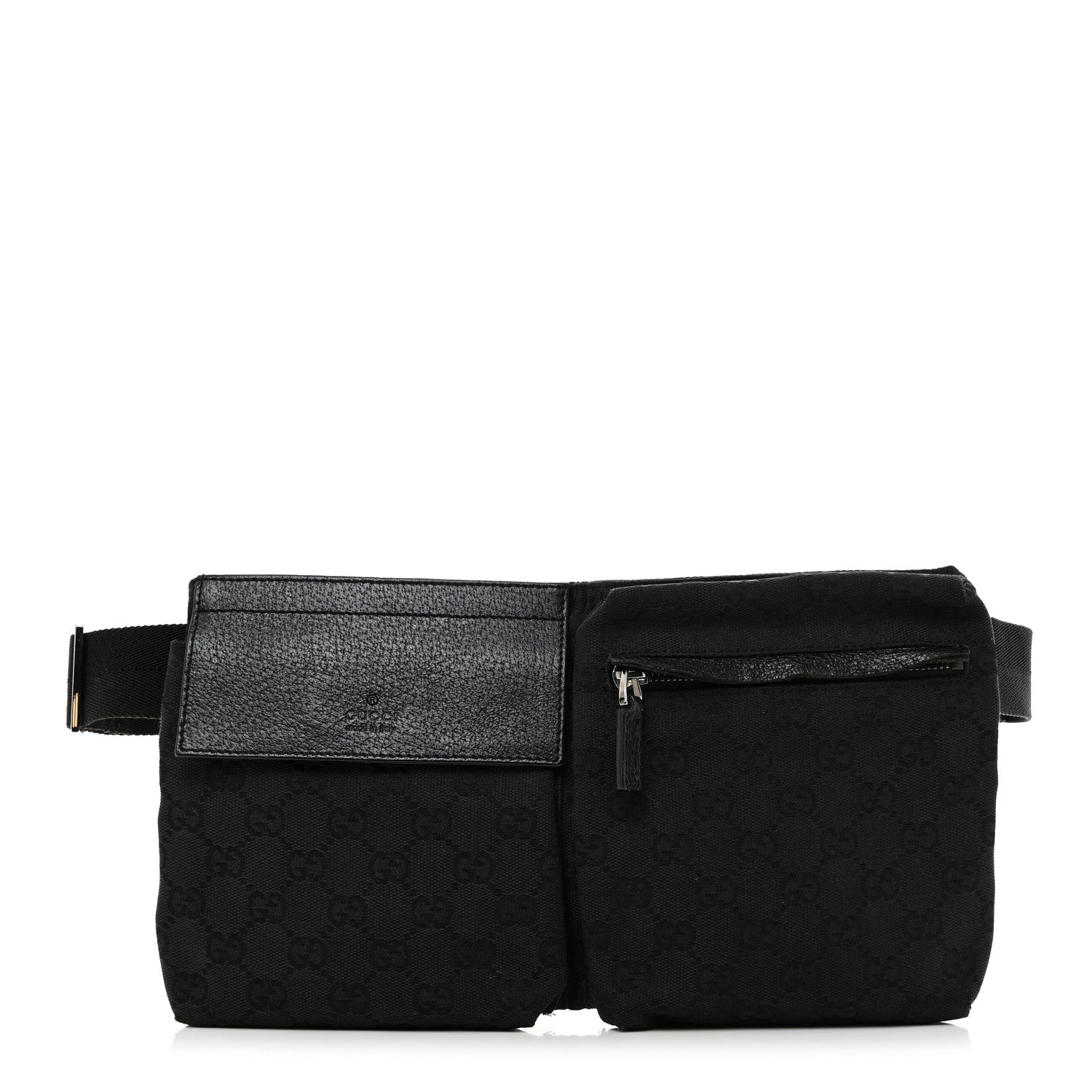 Gucci GG Monogram Double Pocket Belt Bag Black 1 of 14