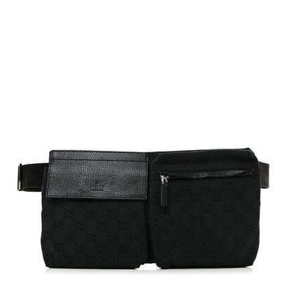 Gucci GG Monogram Double Pocket Belt Bag Black 1 of 14