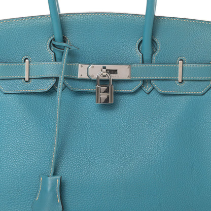 Hermes Taurillon Clemence Birkin 30 Blue Jean 40 of 46