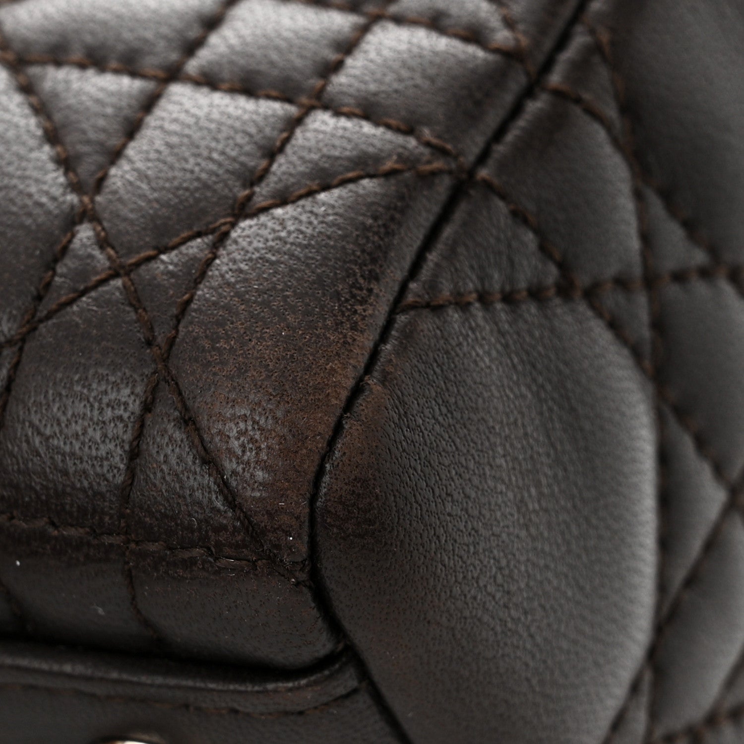Christian Dior Lambskin Cannage Medium Lady Dior Dark Brown 10 of 12