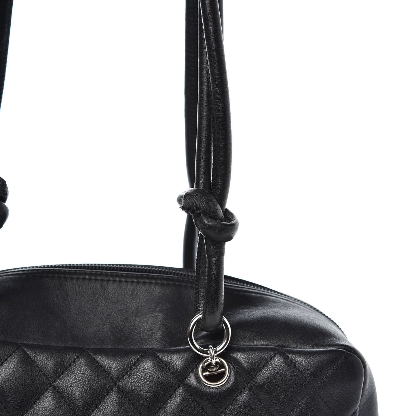 Calfskin Quilted Large Cambon Bowler Black