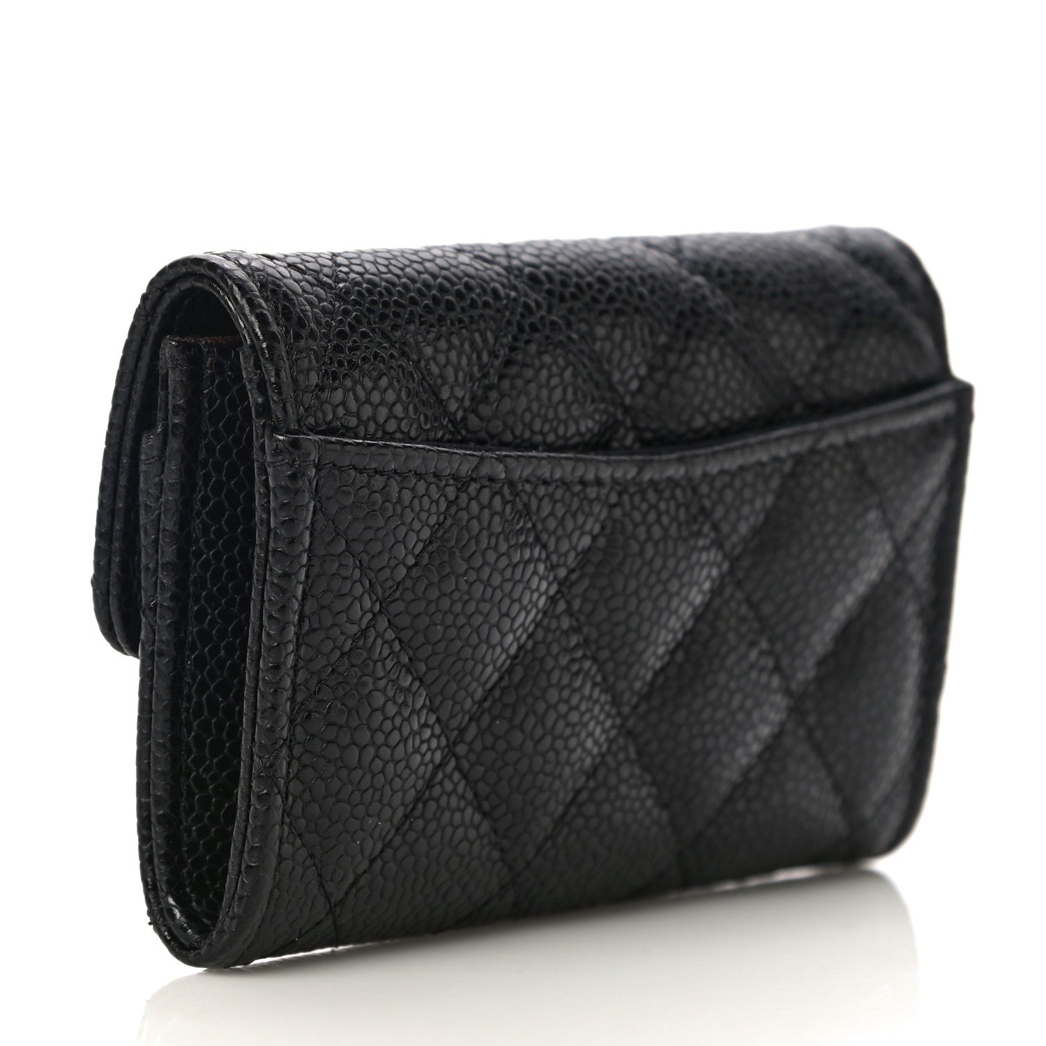 Chanel Caviar Quilted Flap Card Holder Wallet Black 3 of 12