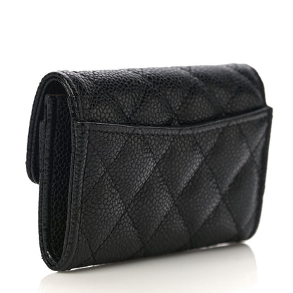 Chanel Caviar Quilted Flap Card Holder Wallet Black 3 of 12
