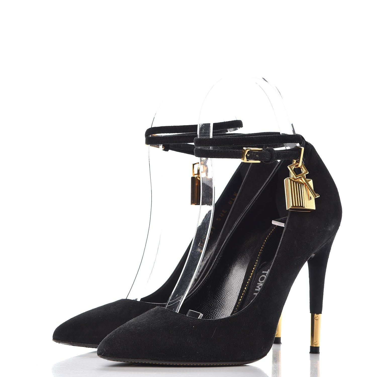 Tom Ford Suede Ankle-Lock Pumps 35 Black 3 of 12