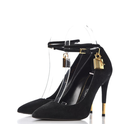 Tom Ford Suede Ankle-Lock Pumps 35 Black 3 of 12