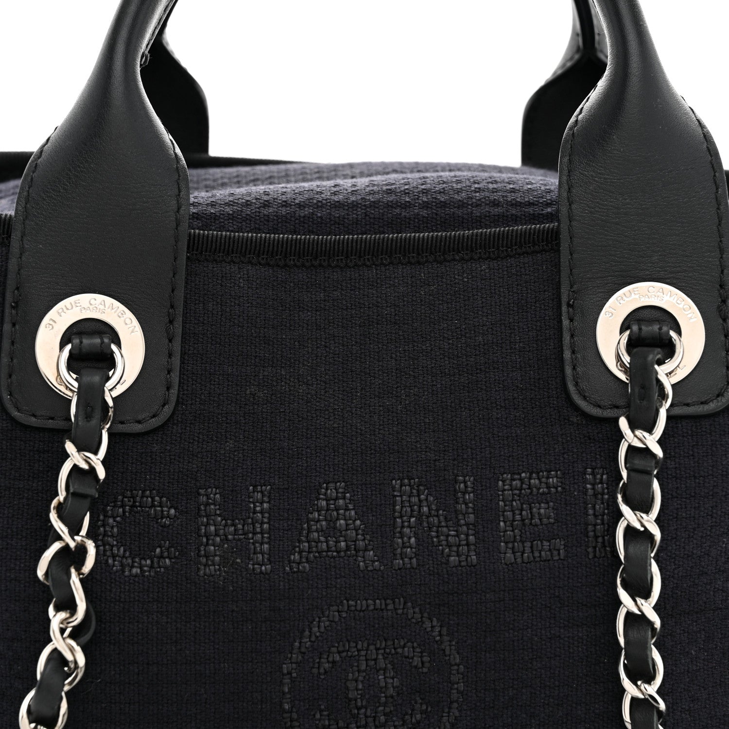 Chanel Mixed Fibers Deauville Bowling Bag Black 8 of 11