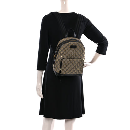 Gucci GG Supreme Monogram Bees Print Small Day Backpack Beige Oro Black 2 of 11
