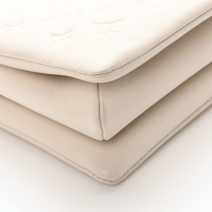 Louis Vuitton Lambskin Embossed Monogram Coussin PM Cream 8 of 10