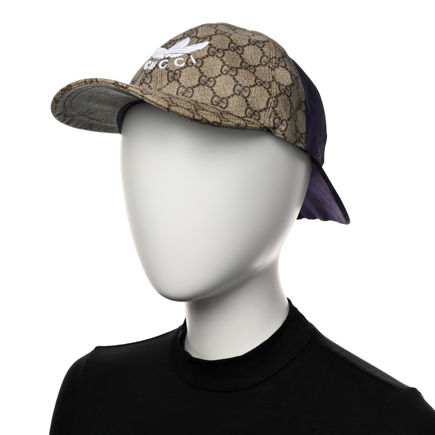 Gucci X ADIDAS GG Supreme Monogram Double Sided Baseball Hat XL Beige Purple 4 of 11