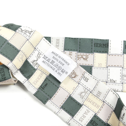 Hermes Silk Bolduc Au Carre Twilly Gris Kaki Ocre 4 of 5