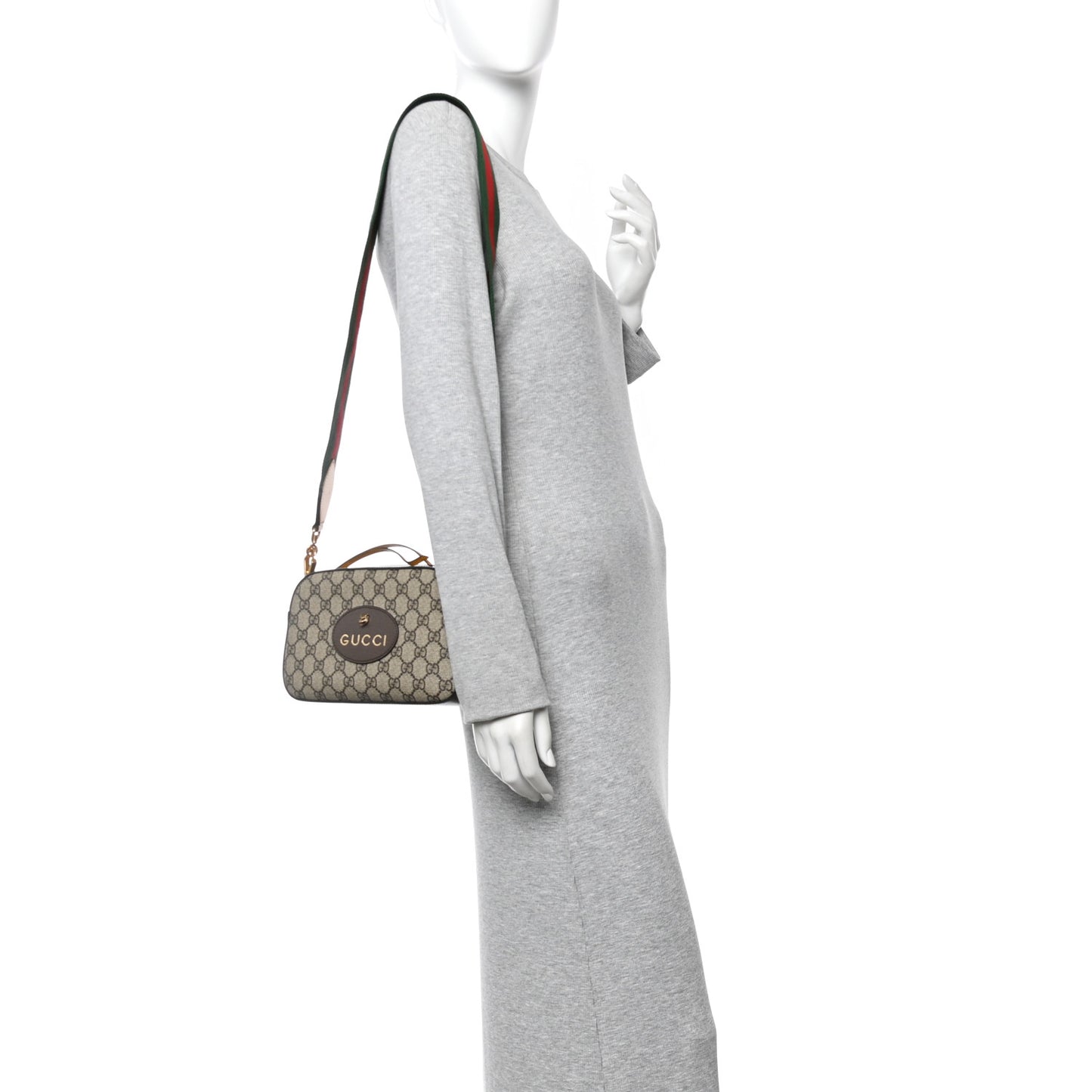 GG Supreme Monogram Web Neo Vintage Shoulder Bag Beige New Acero Crop
