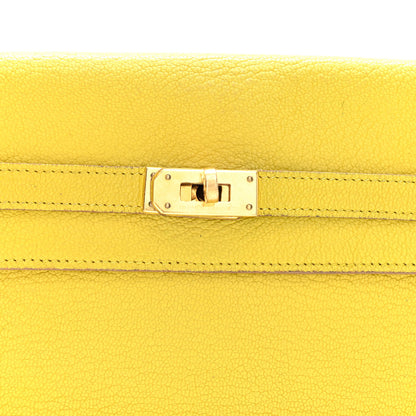 Hermes Chevre Mysore Kelly Longue Wallet Cumin 8 of 8