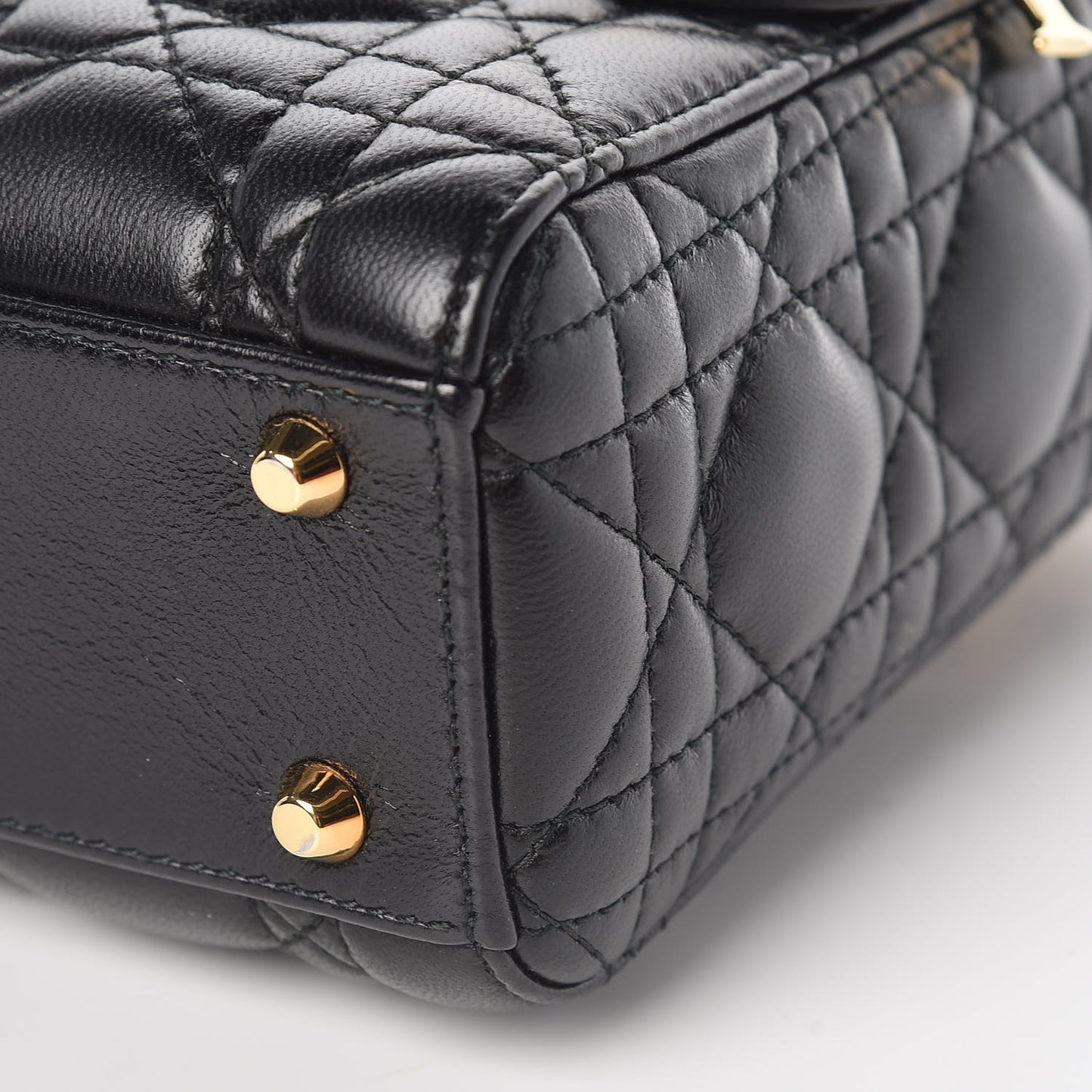 Lambskin Cannage Mini Lady Dior Black
