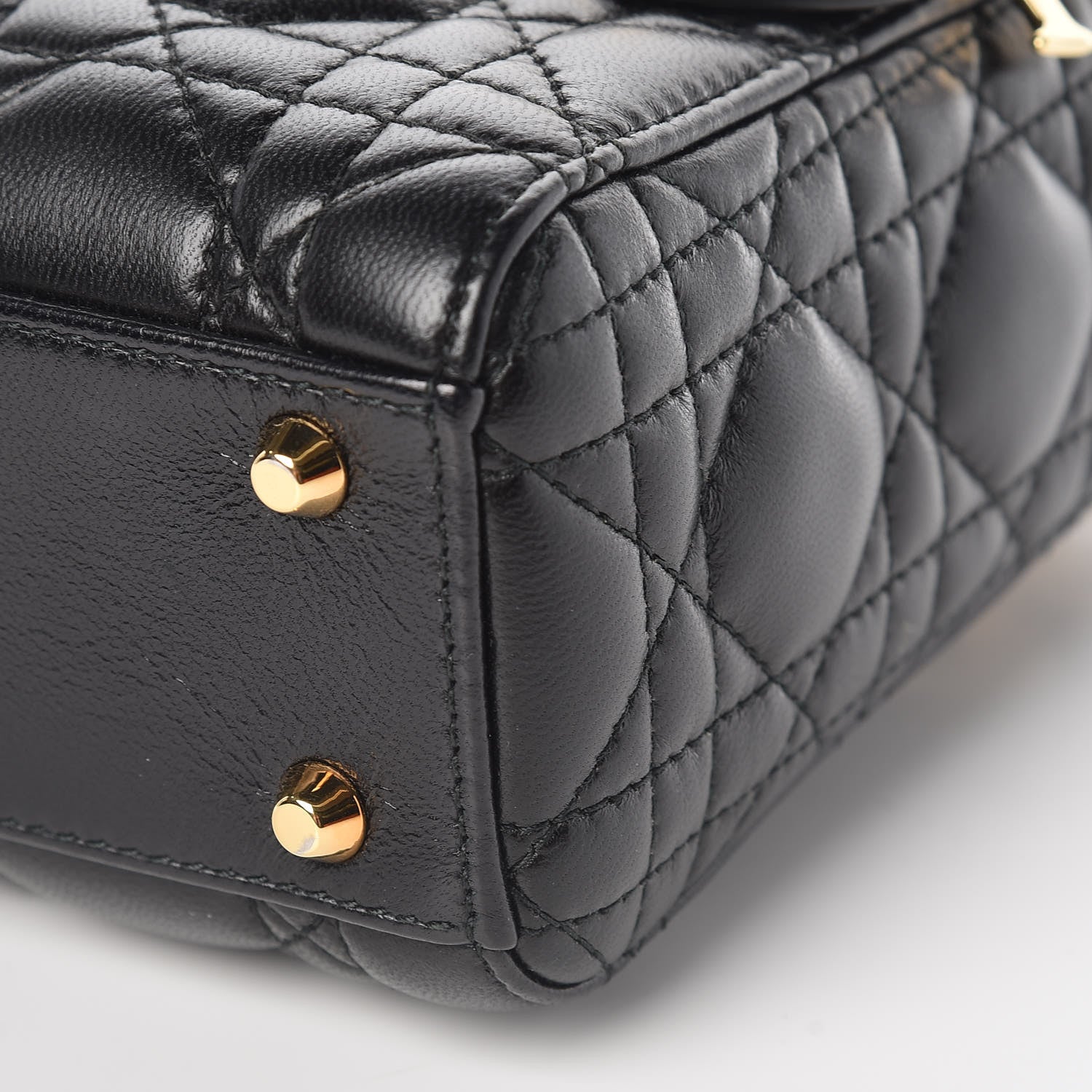 Christian Dior Lambskin Cannage Mini Lady Dior Black 10 of 11
