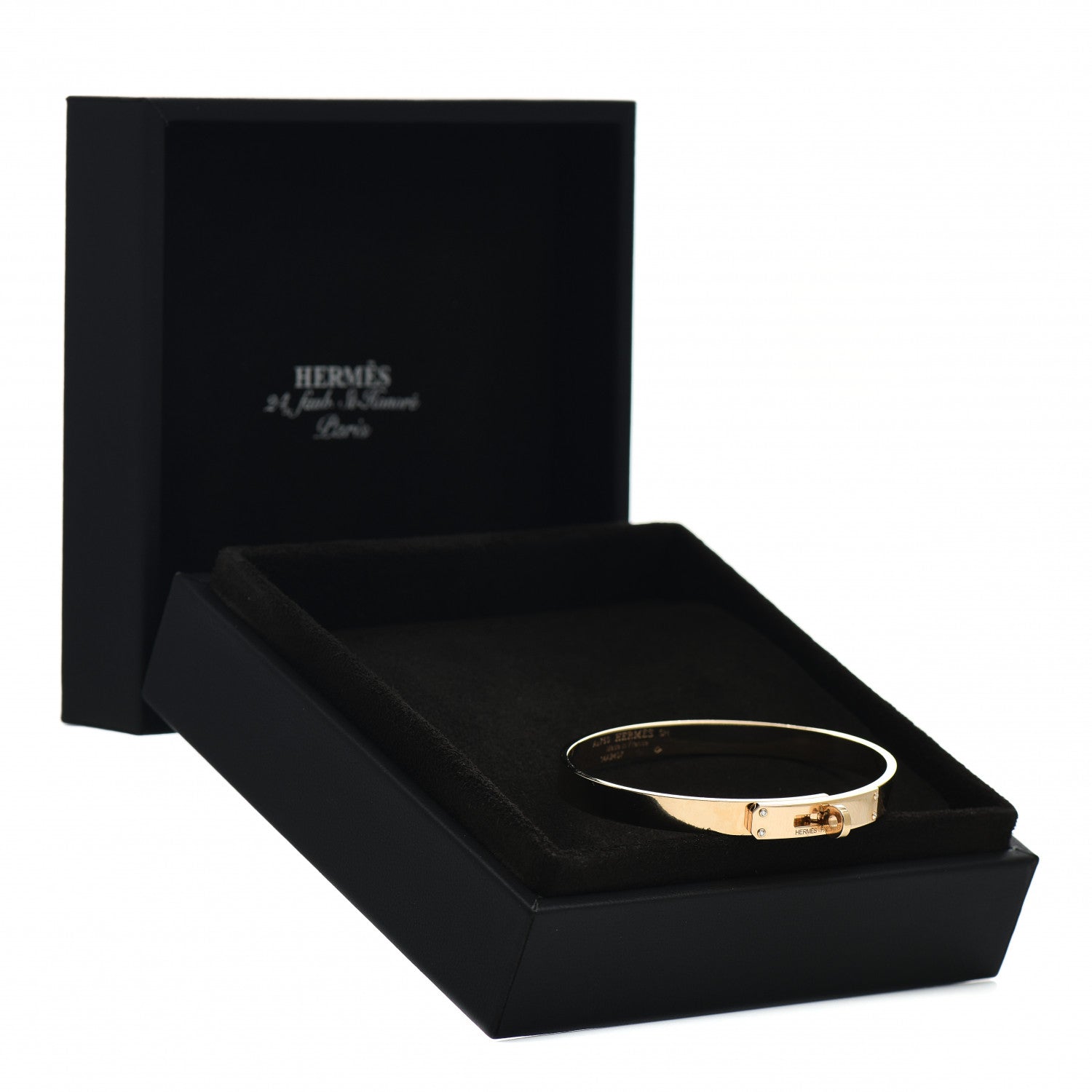 Hermes 18K Yellow Gold Diamond PM Kelly Bracelet SH 4 of 5