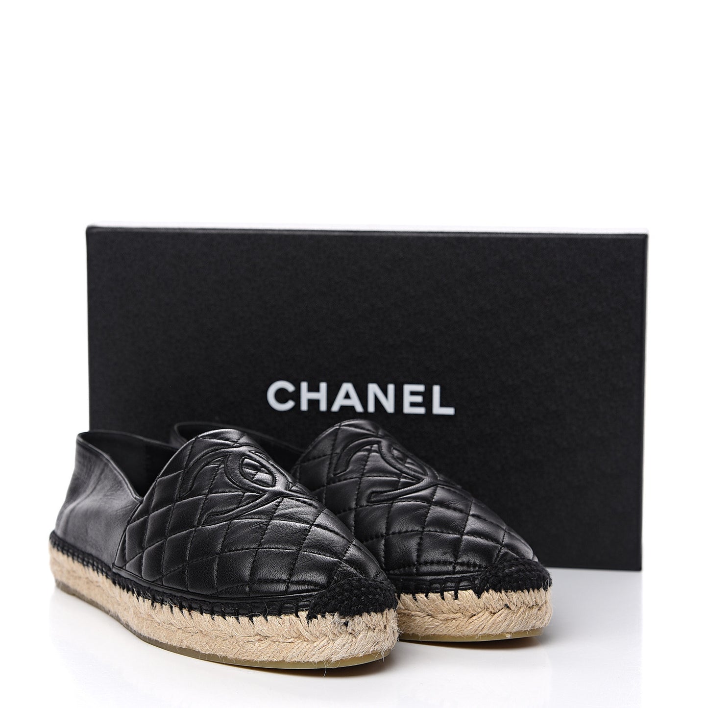 Lambskin Quilted CC Espadrilles 40 Black