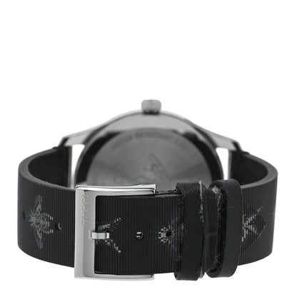 Gucci Stainless Steel Calfskin 38mm G-Timeless Bee Star Hologram Quartz Watch Black 3 of 4