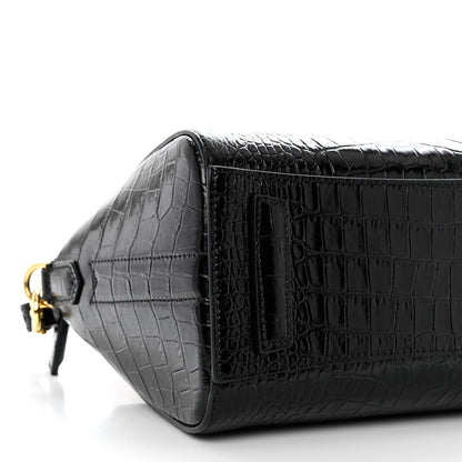 Givenchy Calfskin Crocodile Embossed Mini Antigona Black 9 of 10