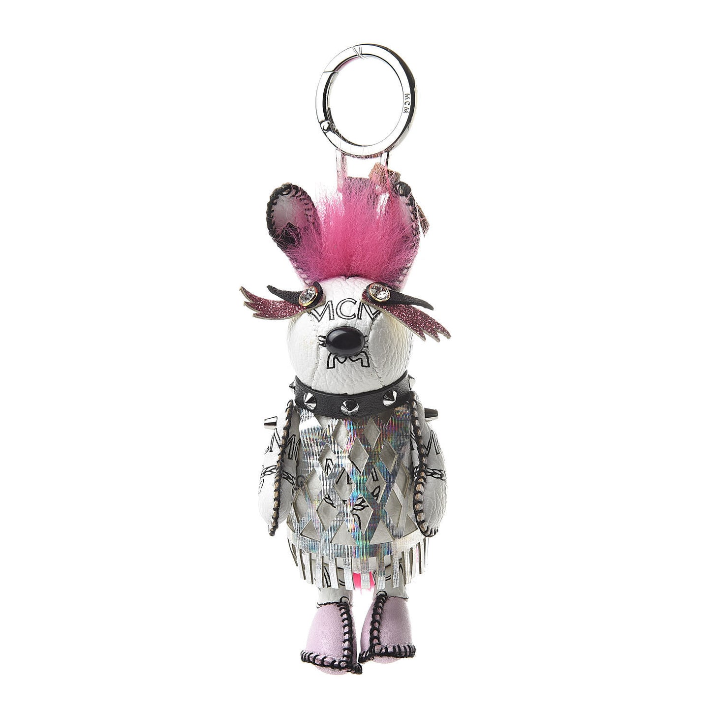 Visetos Punk Rabbit Key Ring Bag Charm White