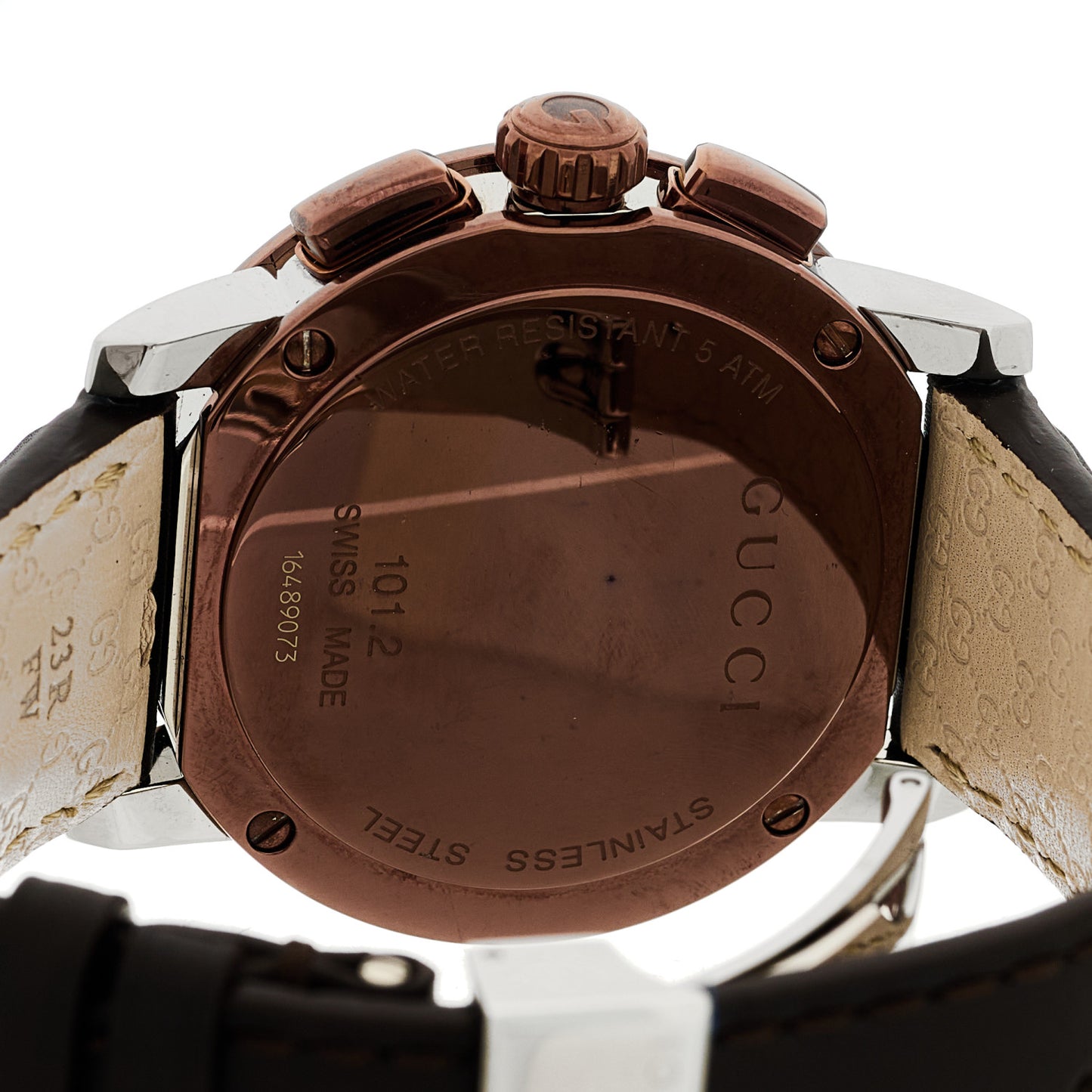 Stainless Steel Calfskin 44mm G-Chrono Quartz Watch Bronze