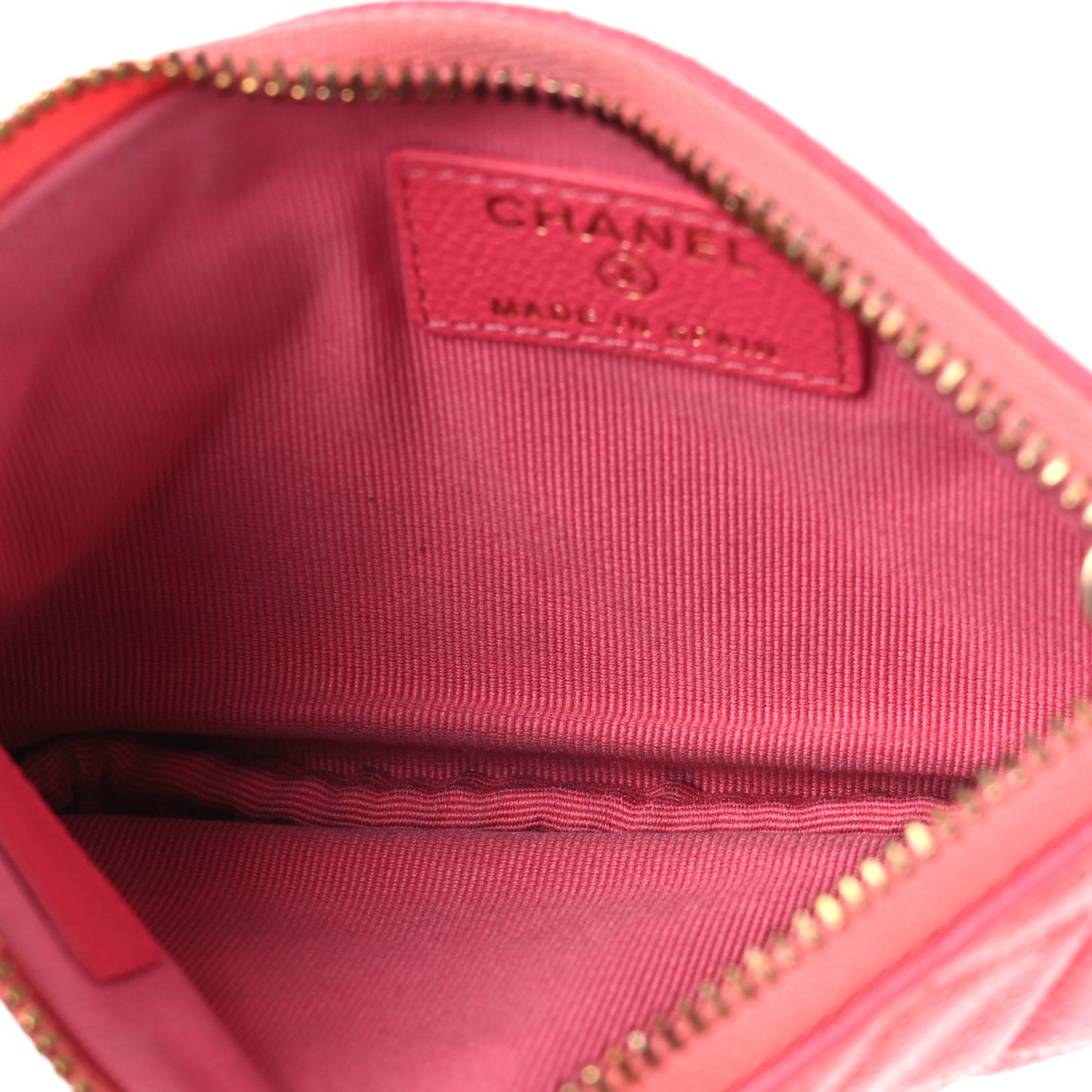 Caviar Quilted Small Cosmetic Case Pink