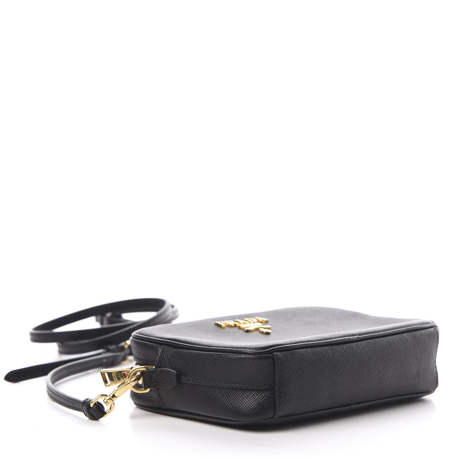 Prada Saffiano Lux Small Camera Crossbody Bag Black 4 of 9