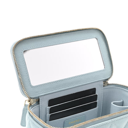 Chanel Caviar Quilted Small Tiny CC Vanity Case With Chain Light Blue 6 of 12