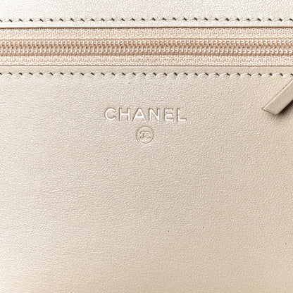 Chanel Tweed Shearling Quilted Chanel Wallet On Chain WOC and Coin Purse Beige Black 6 of 12