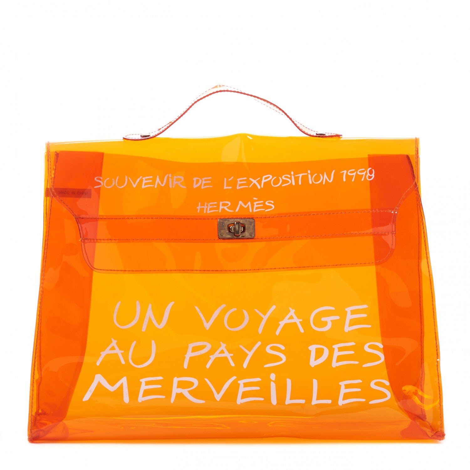 Hermes Vinyl Souvenir De L'Exposition Kelly Orange 1 of 8