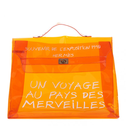 Hermes Vinyl Souvenir De L'Exposition Kelly Orange 1 of 8