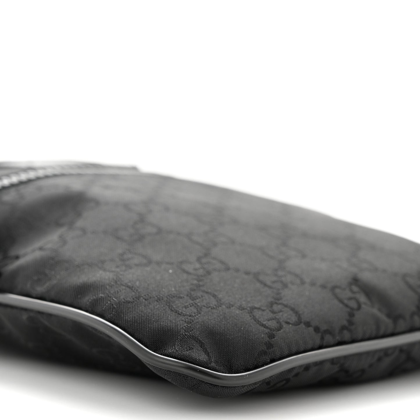 Nylon Monogram Mini Flat Messenger Bag Black