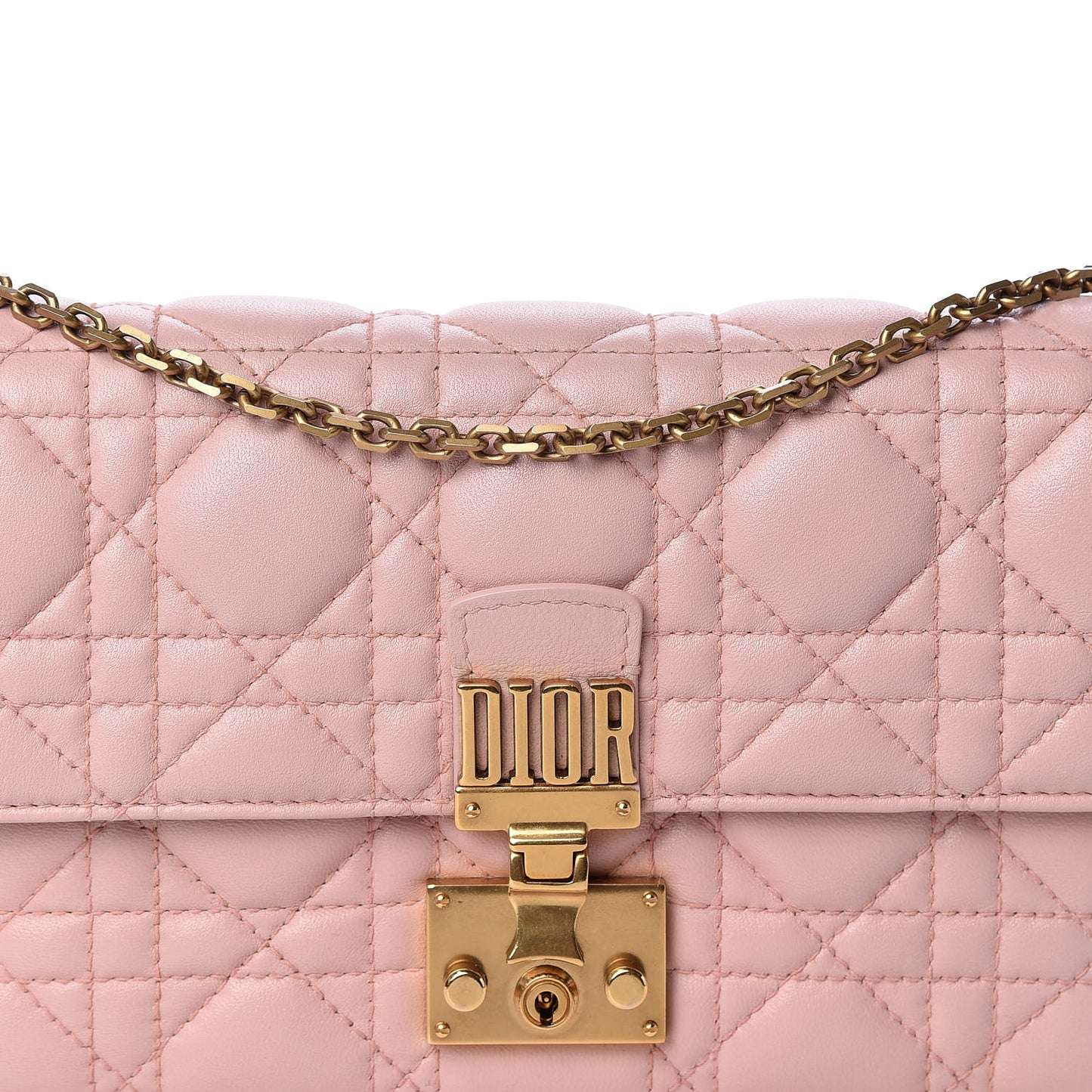 Lambskin Cannage Dioraddict Wallet On Chain Clutch Rose Poudre